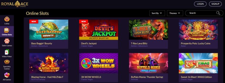 Games Available at Royal Ace